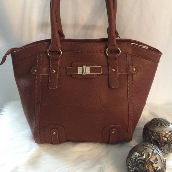 Passion of Essence Handbags - Large Tote Bag Brown with Top Zipper